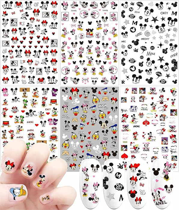 Cartoon Nail Art Stickers Decals 3D Nail Art Supplies Designer Nails Stickers Cute Nails Art Adhe... | Amazon (US)