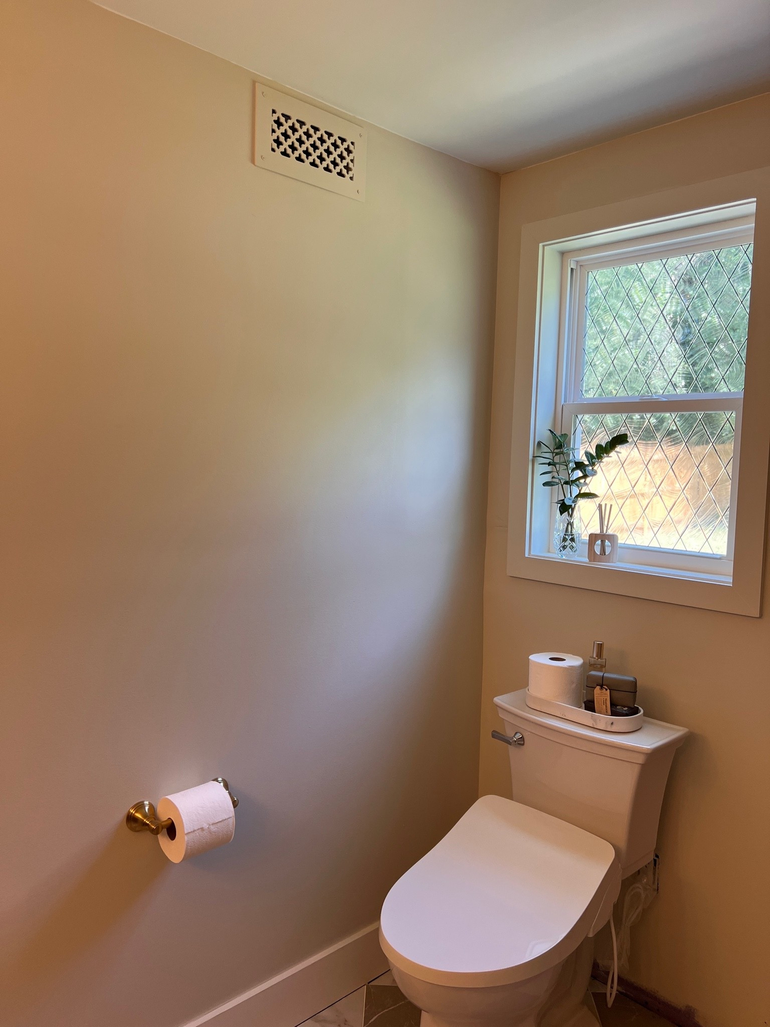 The bathroom window is done and I’m completely obsessed with how this window film turned out ￼

#LTKHome #LTKOver40 #LTKdayinmylife