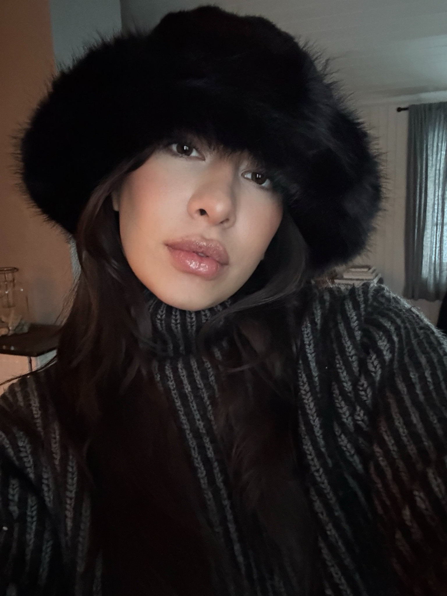 Given the weather, this seems appropriate

#norway #vacation #fur #hat #black #outfit #sweater #striped

#LTKTravel #LTKSeasonal