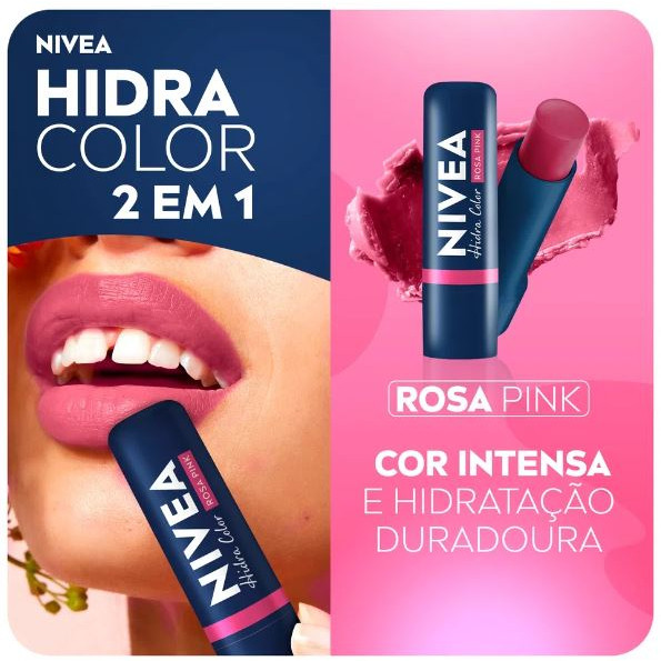 NIVEA Hidratante Labial Hidra Color 2 em 1 4,8g | Shopee (BR)