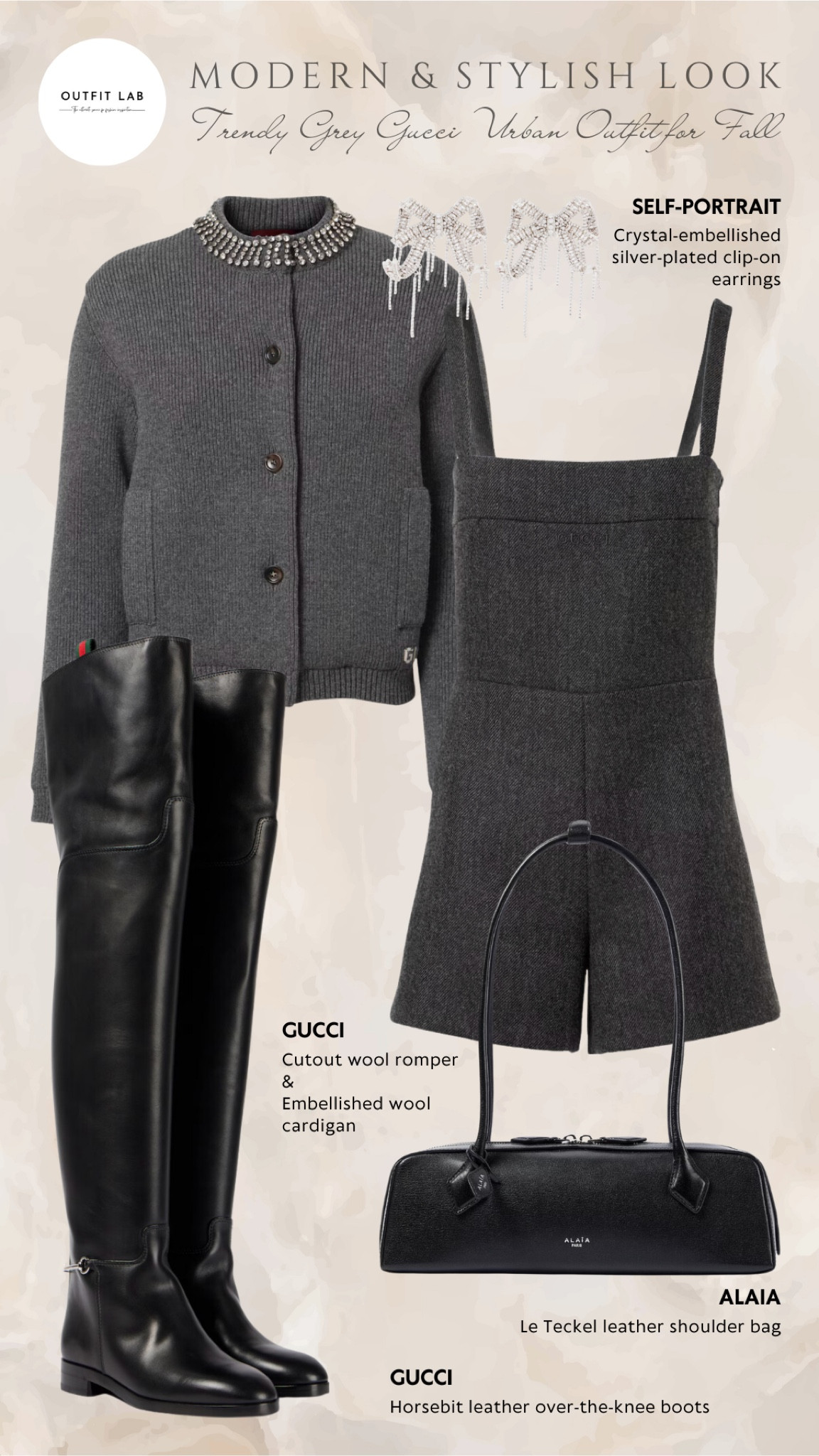Trendy Grey Gucci Urban Outfit for Fall: Modern & Stylish Look – Shop Now!

Stay on-trend this fall with a sleek grey Gucci urban outfit. Featuring a contemporary Gucci shirt and matching shorts, paired with stylish Gucci boots. Add a chic touch with an elegant Alaia bag and sparkling Self-Portrait earrings to complete the look. Perfect for city outings, this outfit ensures a blend of modern sophistication and effortless style. Shop now to refresh your fall fashion!

#LTKStyleTip #LTKSeasonal #LTKWorkwear