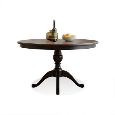 Black Round Solid Wood Dining Table | Wayfair North America
