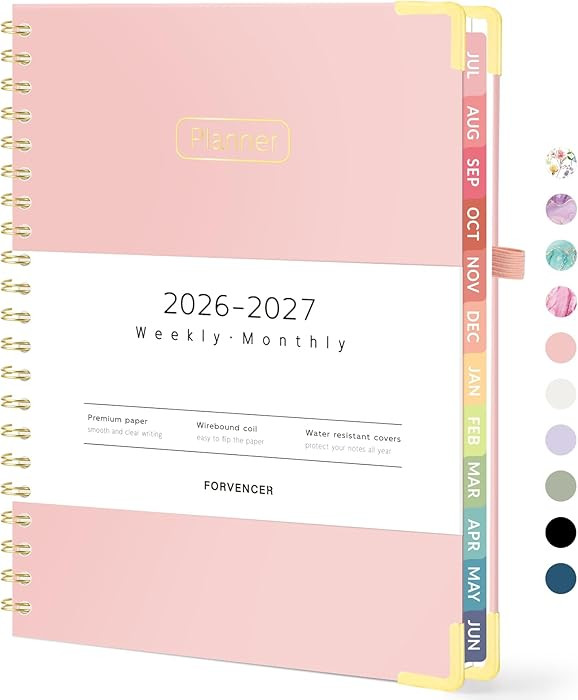 Forvencer Academic Planner 2026-2027, Hardcover Calendar Planner Weekly & Monthly, July 2026 - Ju... | Amazon (US)