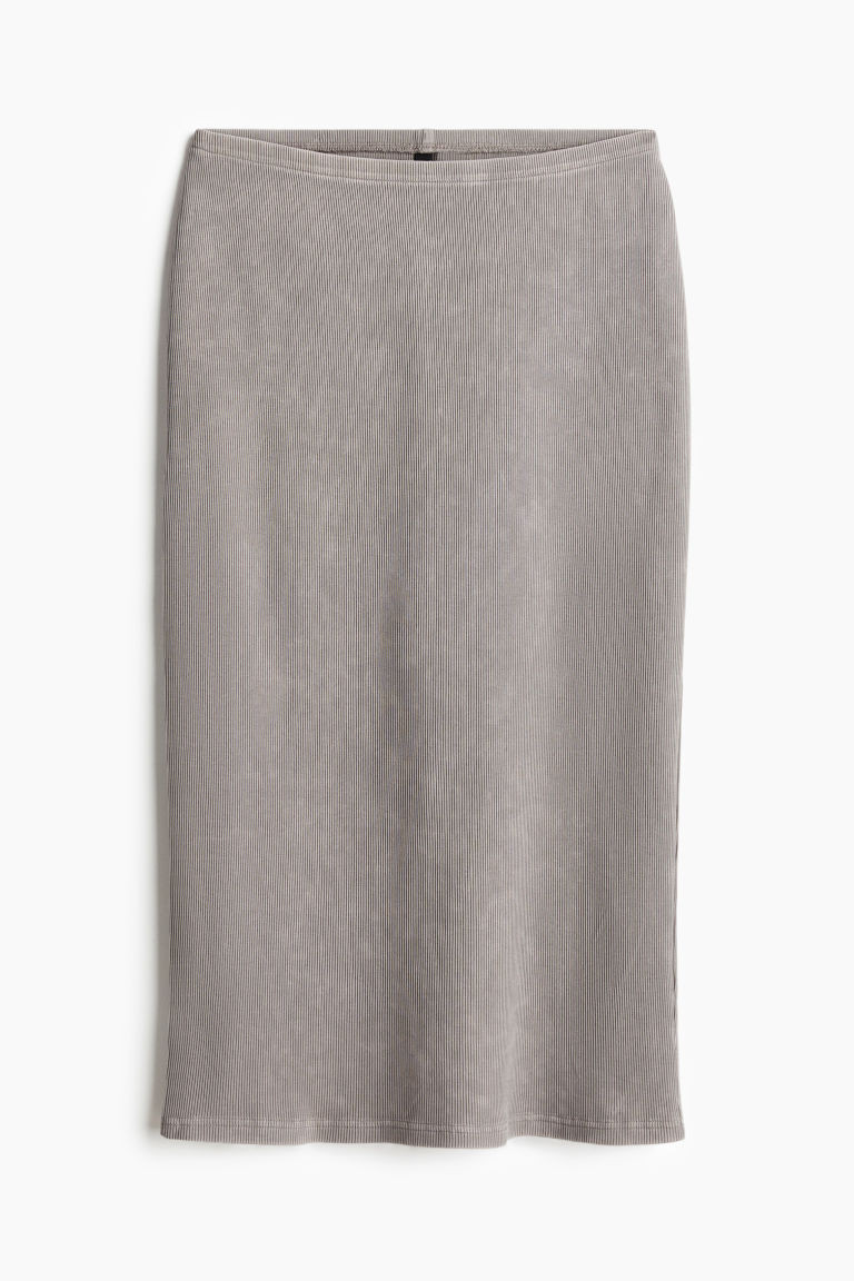 H & M - Ribbed Pencil Skirt - Gray | H&M (US + CA)