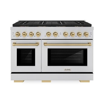 ZLINE KITCHEN & BATH Paramount 48-in 8 burners 4.2-cu ft / 2.5-cu ft Convection Oven Freestanding... | Lowe's