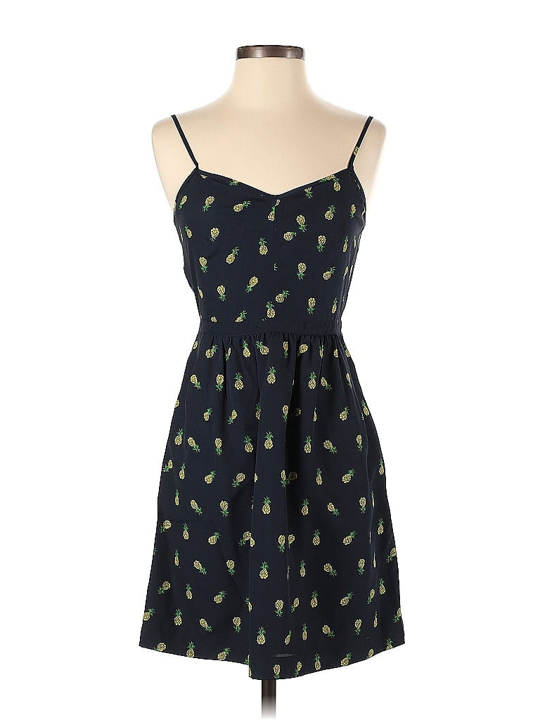 J.Crew Factory Store 100% Polyester Tortoise Hearts Tropical Blue Casual Dress Size 0 - 71% off | thredUP