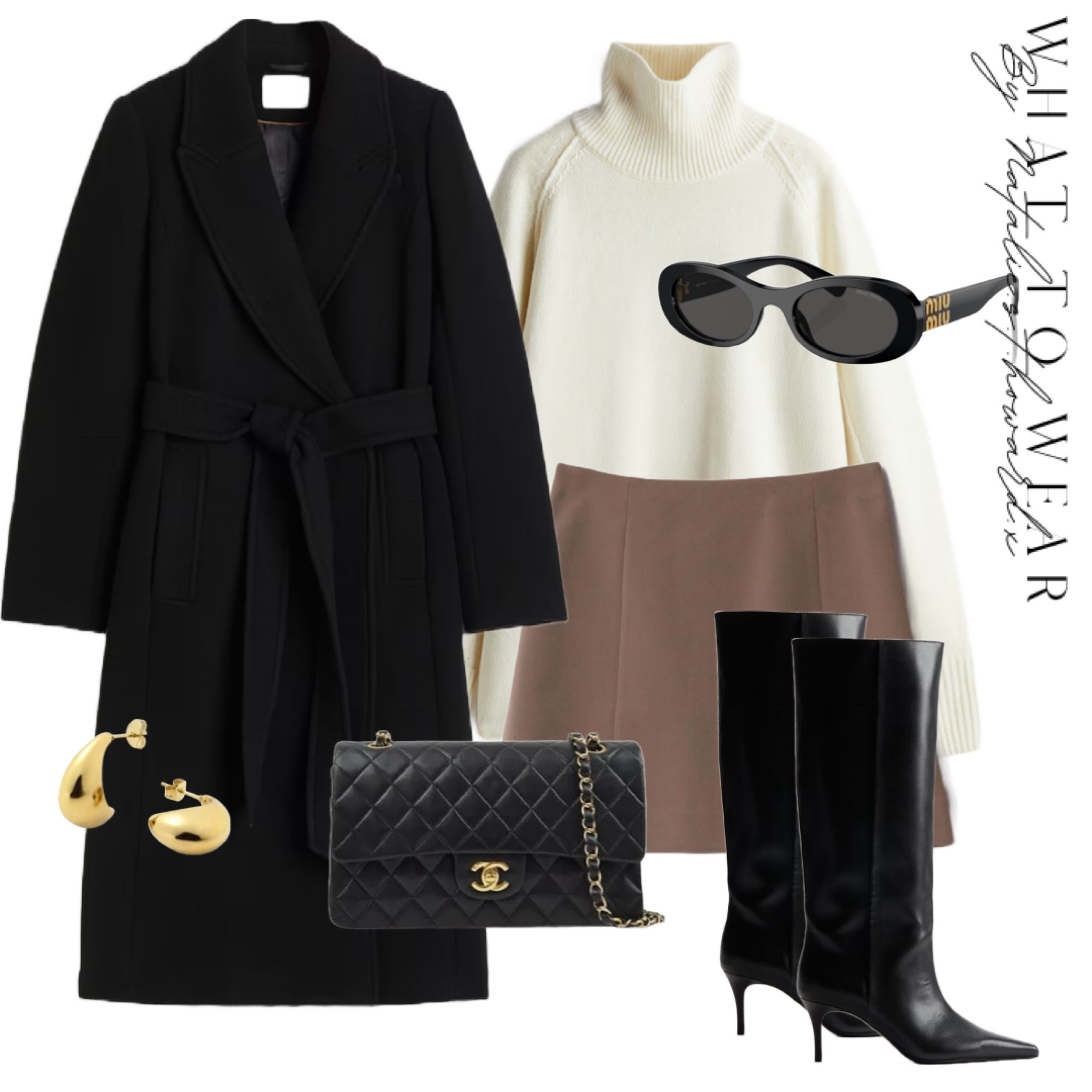 Styling knee high boots a classic combo . Black knee high boots , a neutral skirt , a turtle neck jumper and a wool coat 

#LTKstyletip #LTKuk #LTKautumn