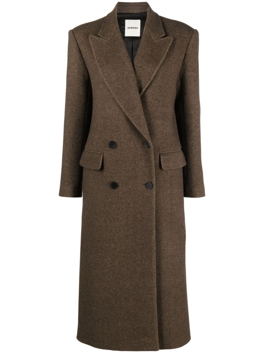 SANDRO Officer double-breasted Coat - Farfetch | Farfetch Global