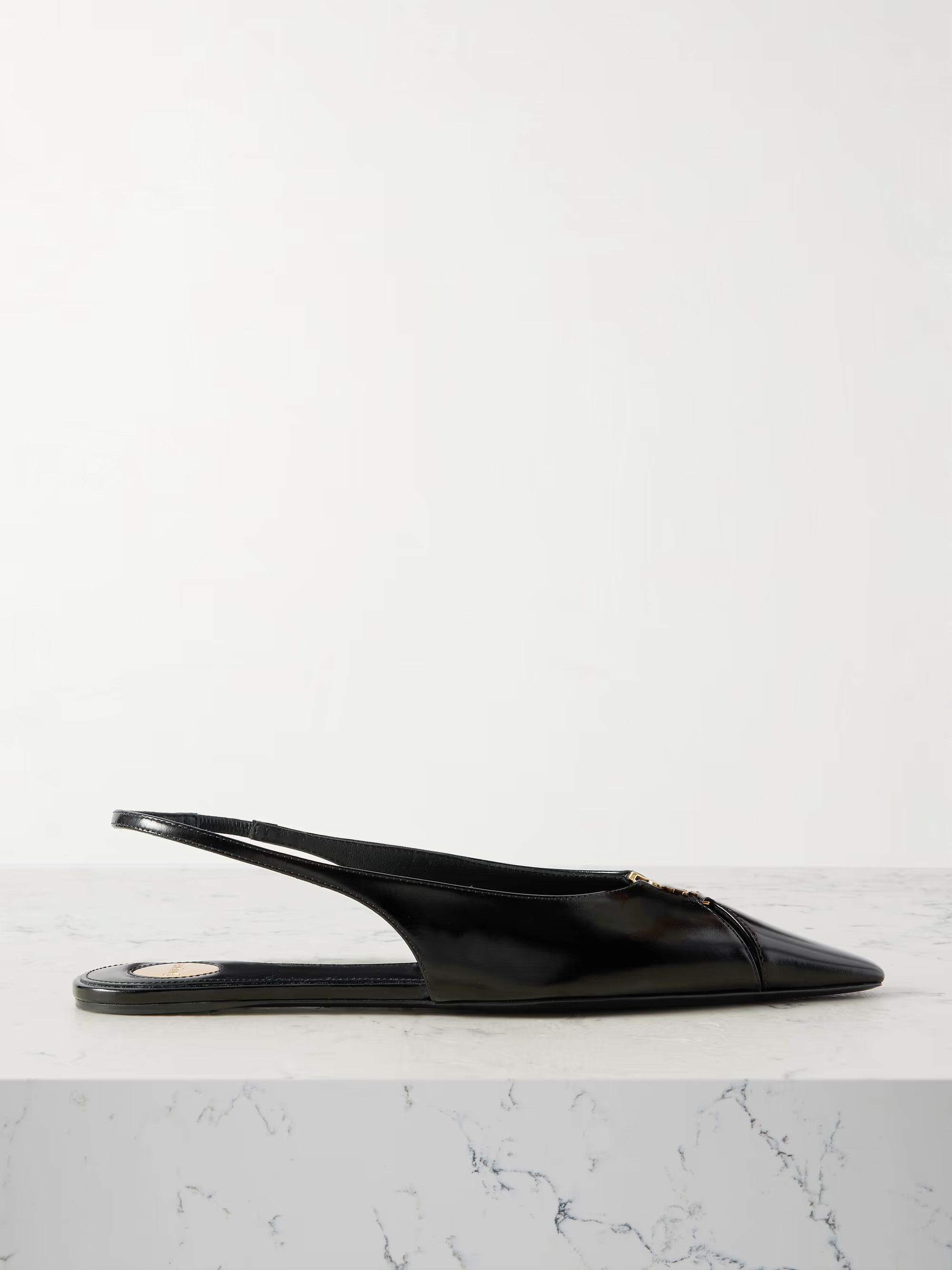 Babylone embellished leather slingback point-toe flats | NET-A-PORTER (UK & EU)