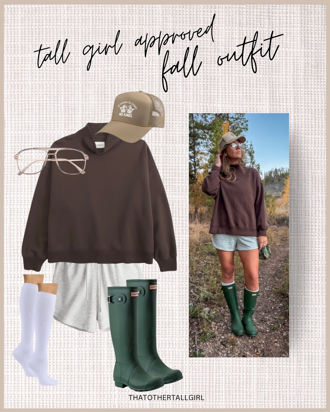 Large sweatshirts and shorts, 11 boots

#LTKTall #LTKOver40