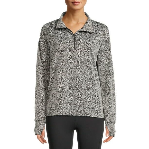 Avia Women's Fleece Lined Quarter Zip Pullover - Walmart.com | Walmart (US)