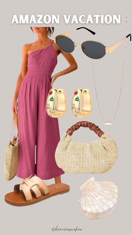 Amazon vacation outfit that is midsize approved!
Size up in this jumpsuit if you are between sizes  
beach jewelry, beach bags, spring sandal, summer sandal, resort wear, vacation outfit , cruise outfit summer outfit, midsize outfit, midsize Mom, vacation dress, beach

#LTKmidsize #LTKtravel #LTKfindsunder50


#LTKfindsunder100 #LTKswim #LTKplussize