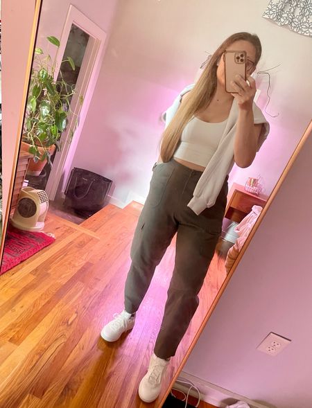 First day wearing my new lululemon Cityverse sneakers 👟 Made with vegan leather. 

Of course I paired them with my fav pant of the season: the lululemon Utilitech Cargo Pant. Today is an Army Green Day, but I also have this pant in Black, Espresso and Natural Ivory.

#LTKstyletip #LTKmidsize #LTKshoecrush