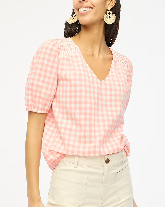 Cotton V-neck top | J.Crew Factory