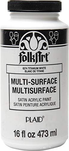 FolkArt Multi-Surface Satin Acrylic Paint in Assorted Colors, 16 oz, Titanium White 16 Fl Oz | Amazon (US)