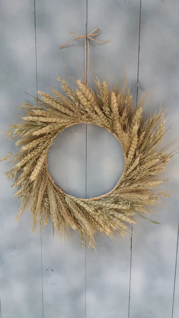 Wheat mixed wreath | Etsy | Etsy (UK)