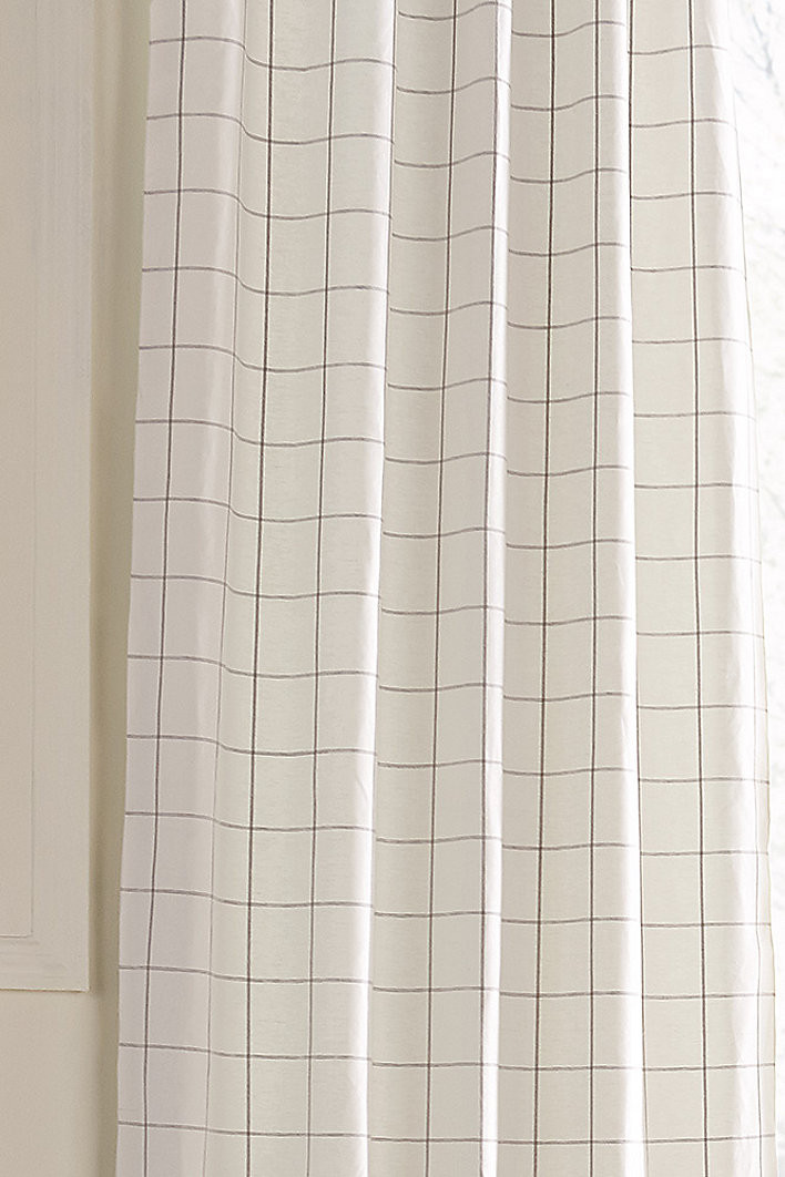 Jones Windowpane Drapery Panel - Ivory/Natural | Ballard Designs, Inc.
