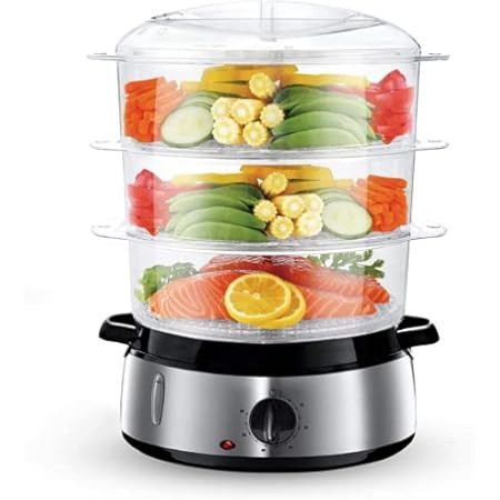 Food Steamer for Cooking, Electric Vegetable Steamer BPA-Free with 3 Tier Stackable Baskets, Auto Sh | Amazon (US)