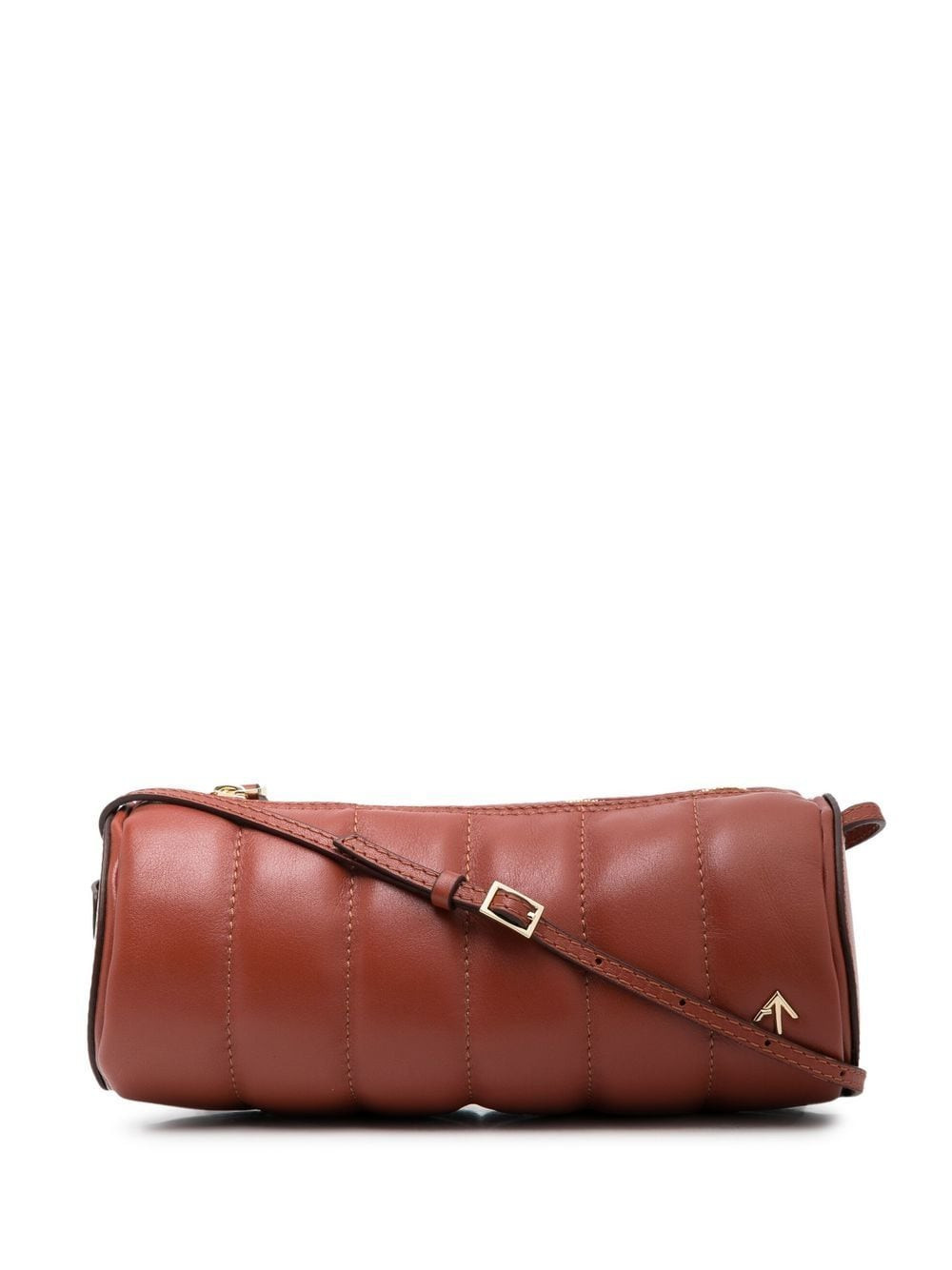 Manu Atelier Padded Cylinder ribbed shoulder bag - Red | Farfetch Global