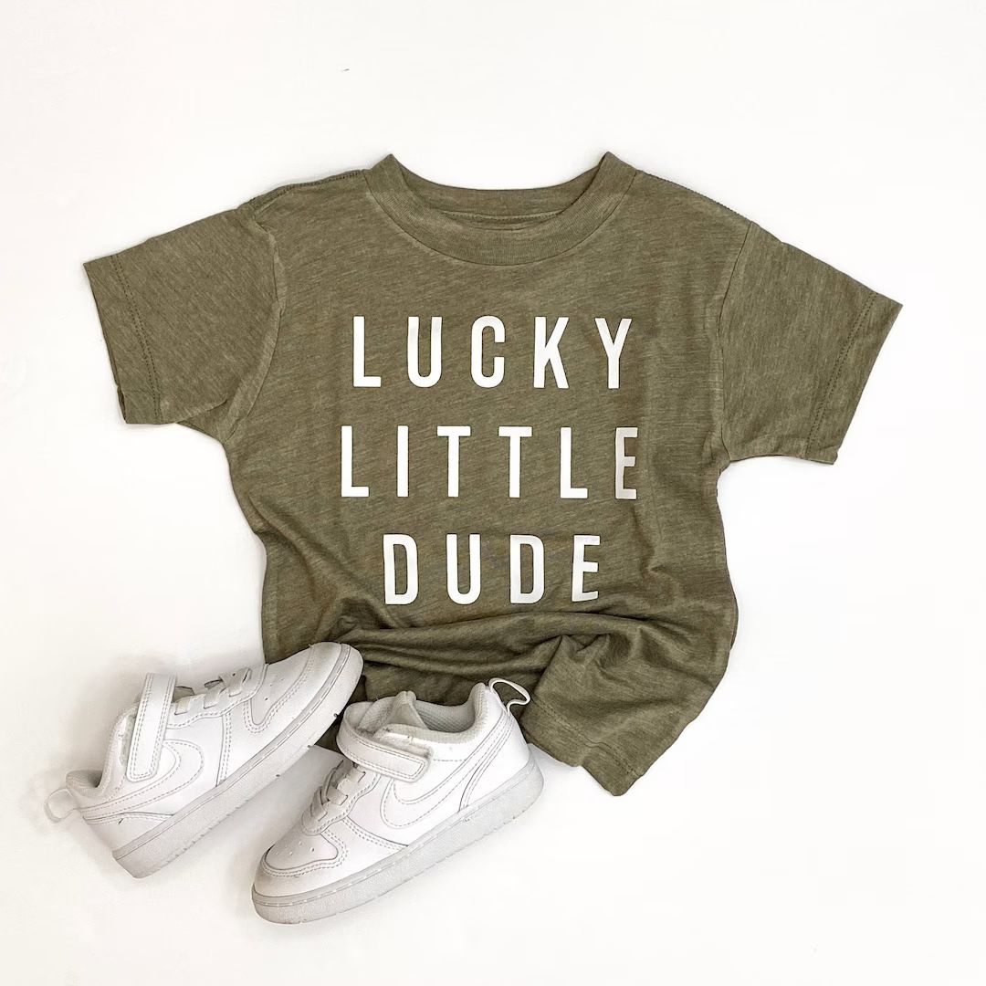 Lucky Little Dude Tee - White Design | St. Patty's Tee | St. Patricks Day T-Shirt | Toddler Green... | Etsy (US)