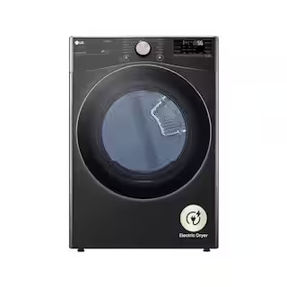 LG 7.4 Cu. Ft. Vented SMART Stackable Electric Dryer in Black Steel with TurboSteam and Sensor Dr... | The Home Depot