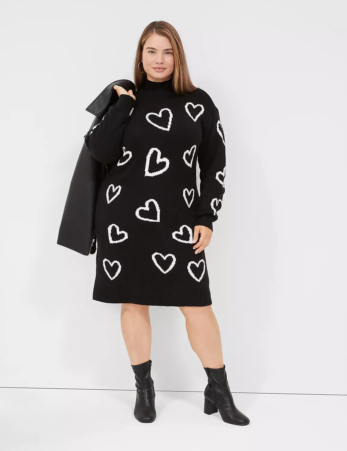 Mock-Neck Graphic Heart Sweater Dress | LaneBryant | Lane Bryant (US)
