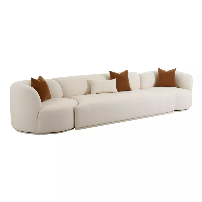 Fickle Cream Boucle 3-Piece Modular Sofa | Homethreads
