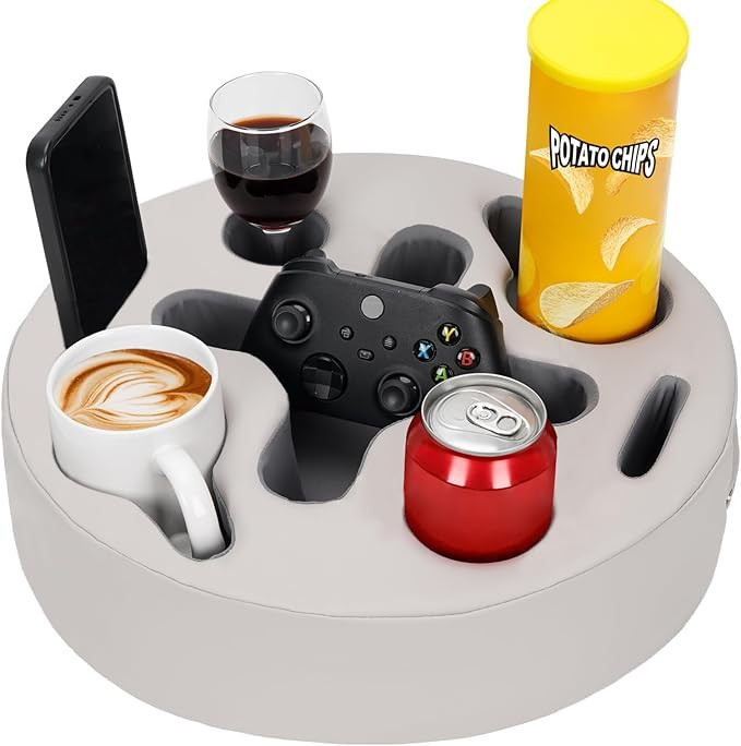 INNO STAGE Couch Cup Holder Pillow- -Sofa Cup Holder | Couch Caddy Drinks Cupholder Tray for Bed,... | Amazon (US)