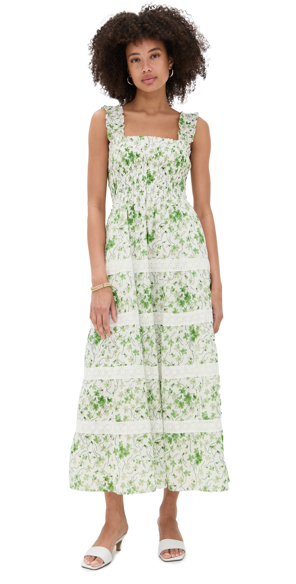 Hill House Home The Kimmy Maxi Nap Dress Sweet Peas/Green S | Shopbop