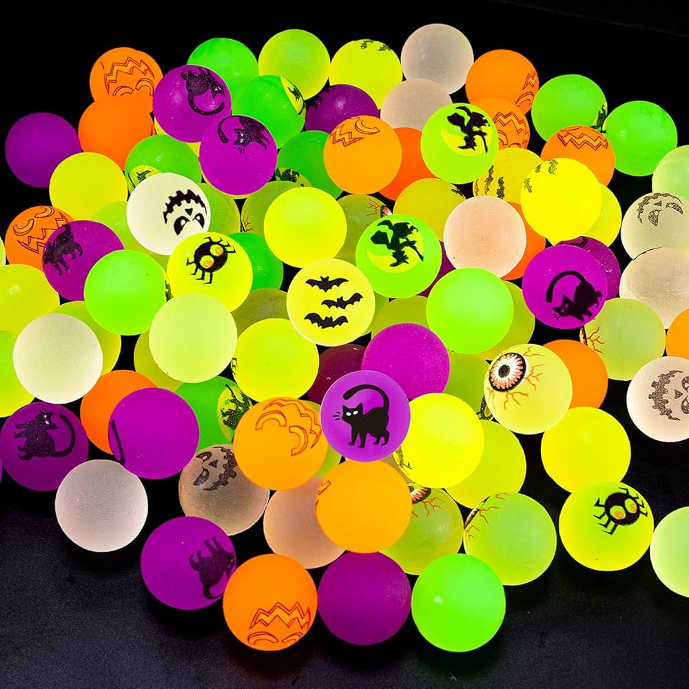 Pllieay 100 PCS Halloween Bouncy Balls for Kids, Glow in The Dark Bouncing Balls, Halloween Party... | Amazon (US)