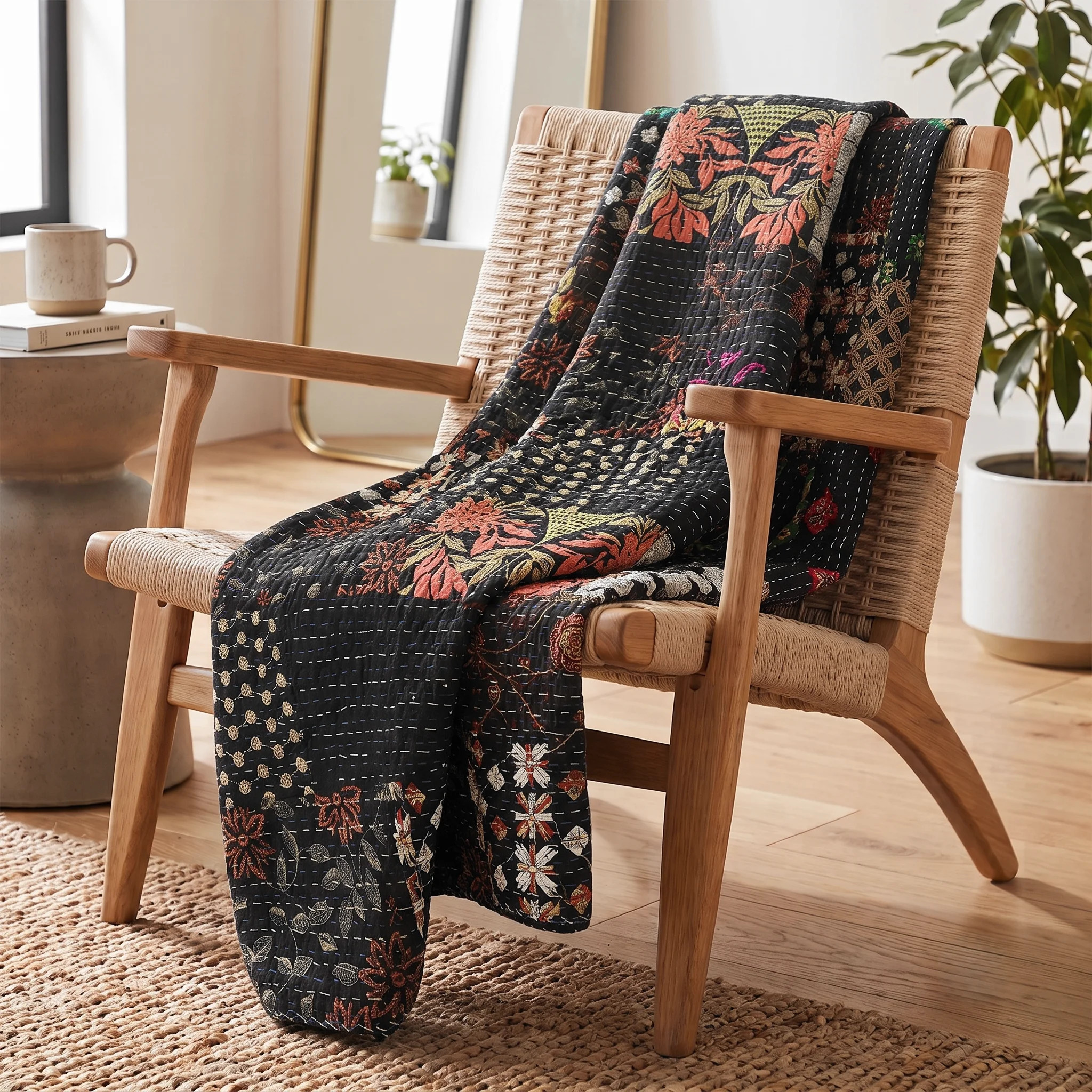 Advika Handmade Kantha Cotton Throw Blanket | Wayfair North America