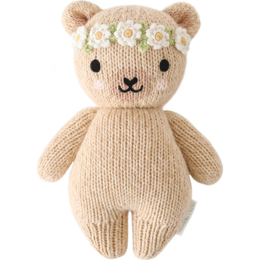 cuddle+kind Baby Honey Bear with Flower Crown Stuffed Animal in Brown at Nordstrom | Nordstrom