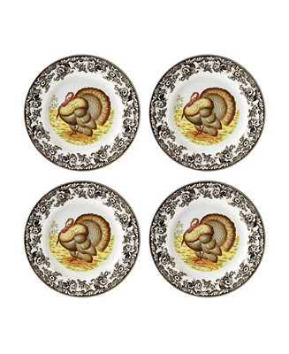 Spode Woodland Turkey Salad Plates, Set of 4 - Macy's | Macy's