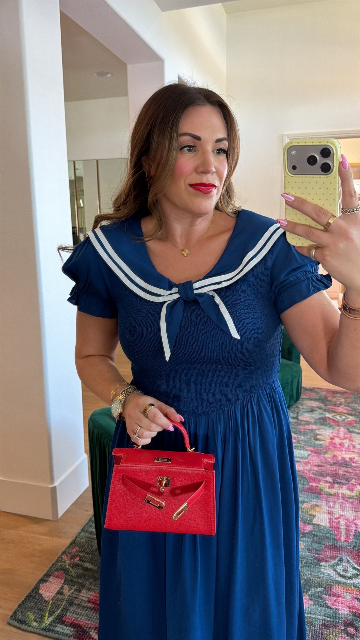 curvy midsize red white and blue outfit! wearing size large in navy + white midi dress! so cute for the 4th of July weekend coming up 💙 comes in mini size too!

#LTKSeasonal #LTKMidsize