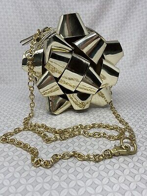 Betsey Johnson Holiday Gift Bow Wrap Me Up Crossbody purse bag Gold | eBay US