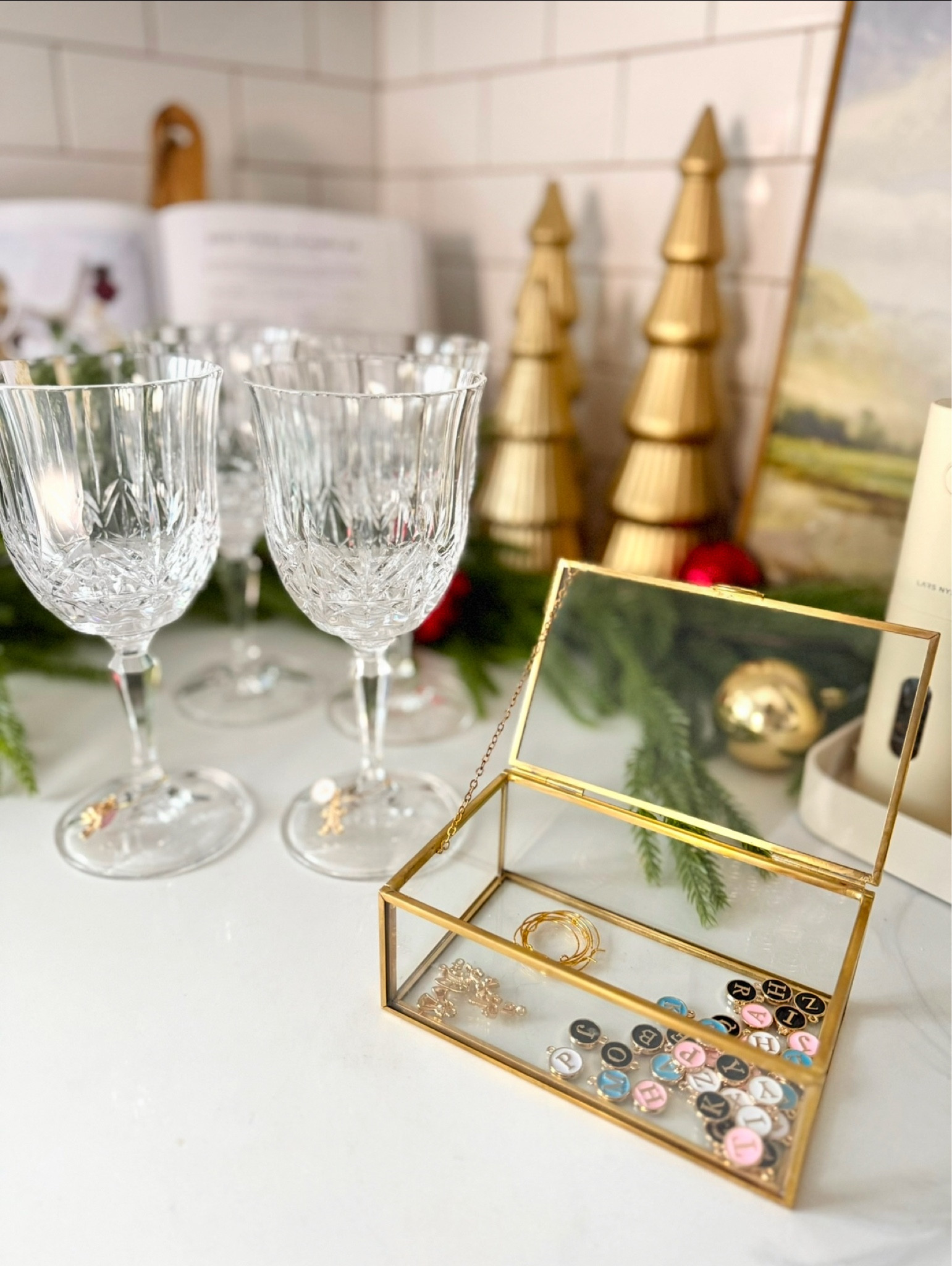 Holiday hosting idea! 🎄 Set up a charm station where guests can personalize their drinkware with unique charms, ensuring no mix-ups during the party. It’s not just functional—it’s a fun activity and a thoughtful keepsake for them to take home. 

#LTKSeasonal #LTKParties #LTKHoliday