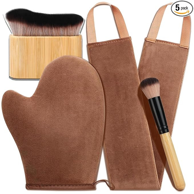 4 in 1 Luxury Velvet Tanning Mitt Self Tanning Mitt Applicator Self Tanner Brush Self Tanner Back... | Amazon (US)