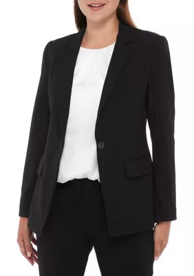 THE LIMITED Women's Collared Blazer, Black, 12 | Belk