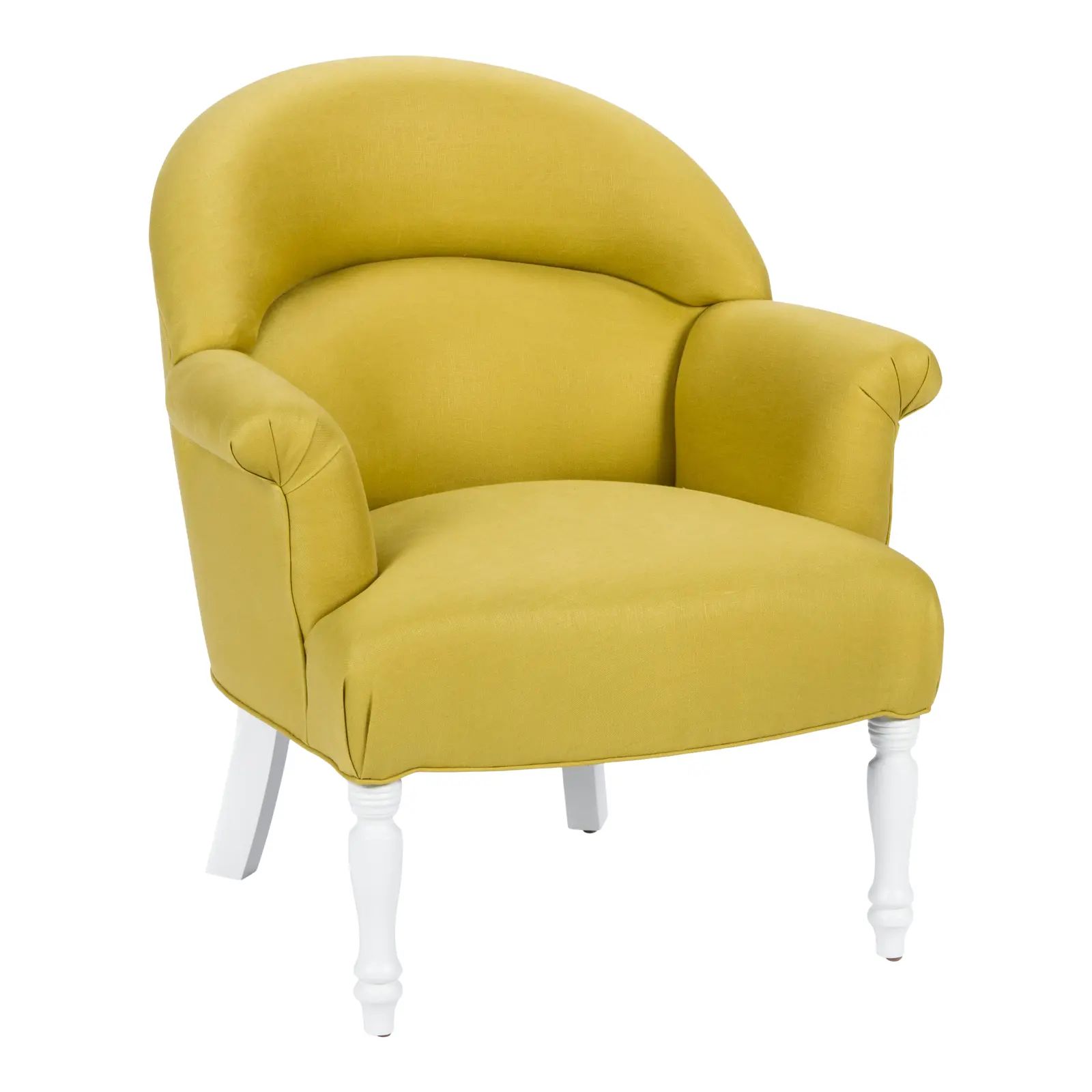 Casa Cosima Napoleon III Chair in Citron Linen | Chairish