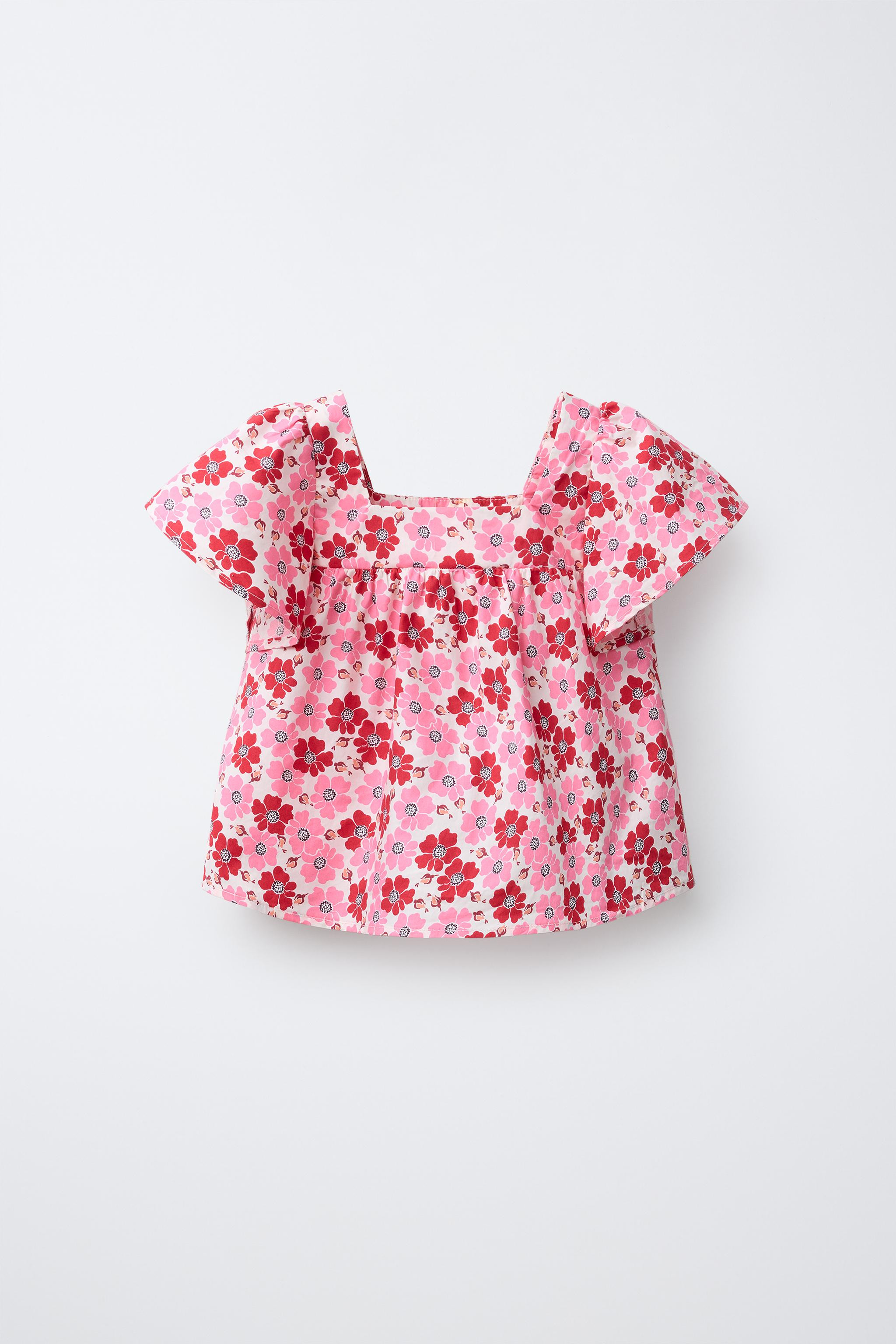 FLORAL POPLIN TOP | Zara US