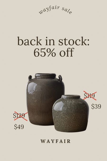 Omg, this has been out of stock for almost 2 years, I’ve been waiting for it forever, 65% off. They are also large bases. This is an incredible deal. It won’t last long, brown vase, vase. Brown vase, table, vase, living room, decor, on sale.arhaus 

#LTKSaleAlert #LTKStyleTip #LTKHome