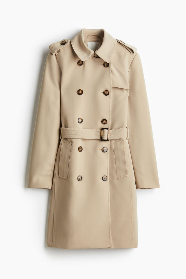 H & M - Double-breasted Trenchcoat - Beige | H&M (US + CA)