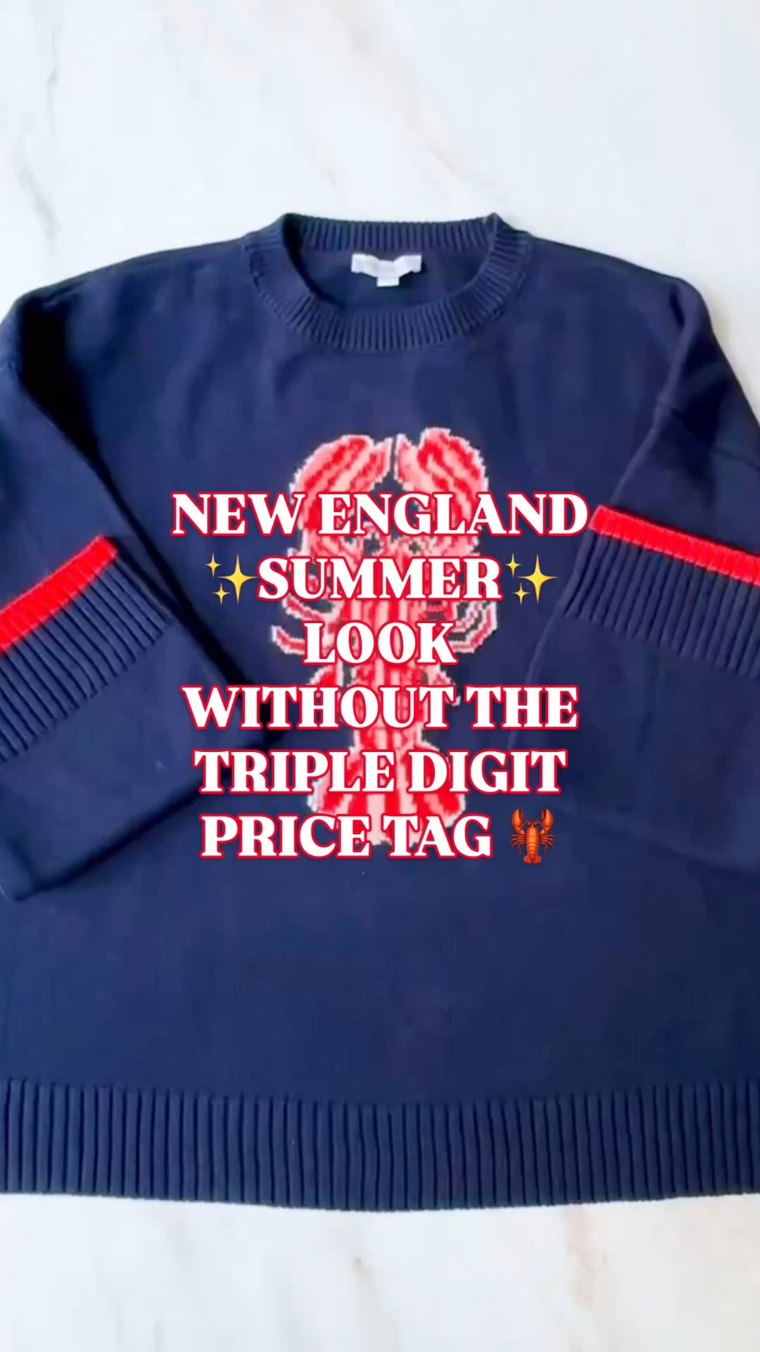 Lobster sweater, lobster print sweater, New England summer, coastal style, preppy style, Ralph Lauren inspired, J.Crew style, Vineyard Vines style, Kiel James Patrick style

New England summer sweater without the $$$ price tag.

This lobster sweater has that classic East Coast summer feel women usually find from brands like J.Crew, Vineyard Vines, Kiel James Patrick, Ralph Lauren, and other polished coastal-prep labels — navy knit, red lobster motif, contrast cuffs, and a timeless crewneck shape.

Add white denim, chino shorts, sandals, boat shoes, sneakers, or a straw tote and the whole look reads Nantucket, Cape Cod, Maine, Newport, marina dinner, beach town morning, or cool summer night by the water.

Why it works:
 ✨ lobster print sweater
 ✨ classic navy and red palette
 ✨ crewneck pullover
 ✨ long sleeves
 ✨ coastal novelty knit
 ✨ New England summer style
 ✨ easy vacation outfit piece

This is for the woman who loves coastal style, East Coast summer outfits, preppy summer fashion, nautical sweaters, lobster motifs, white denim outfits, beach vacation outfits, and pieces that feel charming, recognizable, and way more expensive than their price tag.

It gives that Ralph Lauren meets J.Crew meets Vineyard Vines summer look in the best way — polished, playful, coastal, and exactly the kind of sweater you pack when you want one piece to make the outfit.

Lobster sweater, lobster print, lobster print sweater, New England summer, East Coast summer, coastal style, coastal outfits, preppy style, preppy summer outfit, summer sweater women, nautical sweater, vacation outfits beach, beach vacation outfit, Ralph Lauren inspired, J.Crew inspired, Vineyard Vines style, Kiel James Patrick style, white denim outfit, Nantucket style, Cape Cod style, Maine style, Newport style

#LobsterSweater #LTKFindsUnder50 #PreppyStyle #NewEnglandSummer #LookForLess #LobsterPrint #FlagSweater


#LTKSaleAlert #LTKSeasonal #LTKPetite