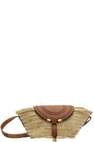 Beige & Brown Small Marcie Basket Bag | SSENSE