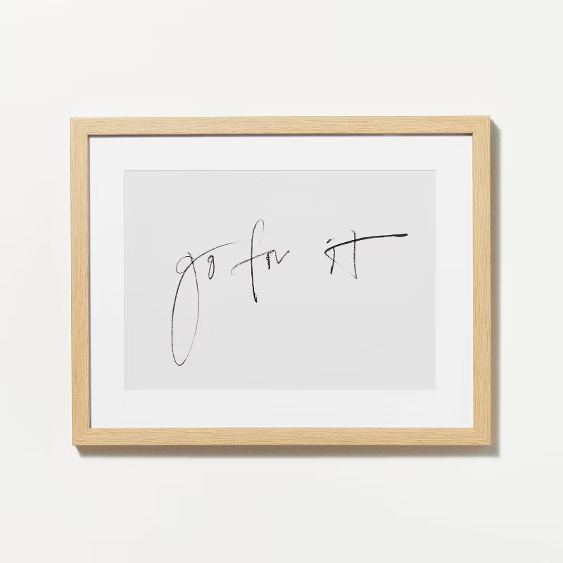 14" x 11" Go For It Framed Wall Art Cream - Threshold™ designed with Studio McGee | Target