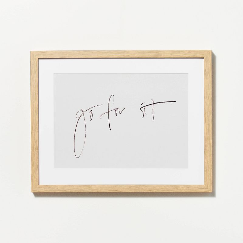 14" x 11" Go For It Framed Wall Art Cream - Threshold™ designed with Studio McGee | Target