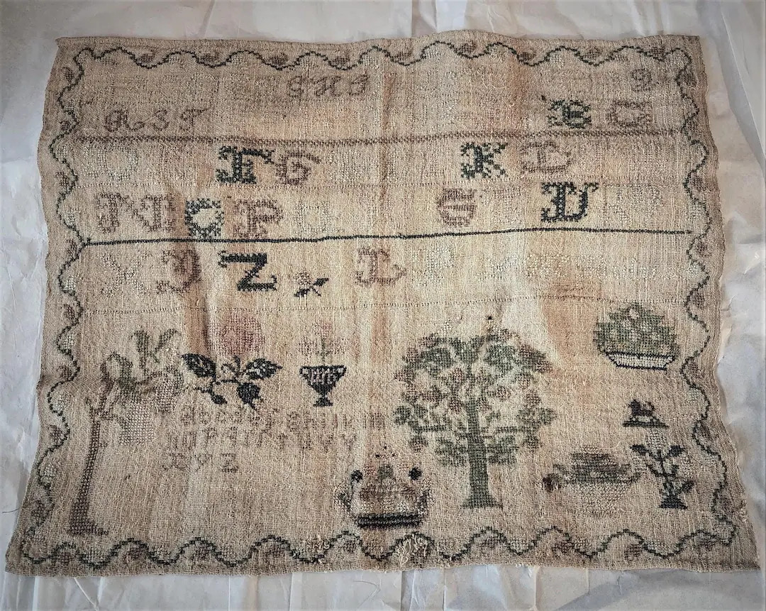 Sampler, Early 1800s Primitive Antique, Signed Paulus, Western NY Region - Etsy | Etsy (Global)