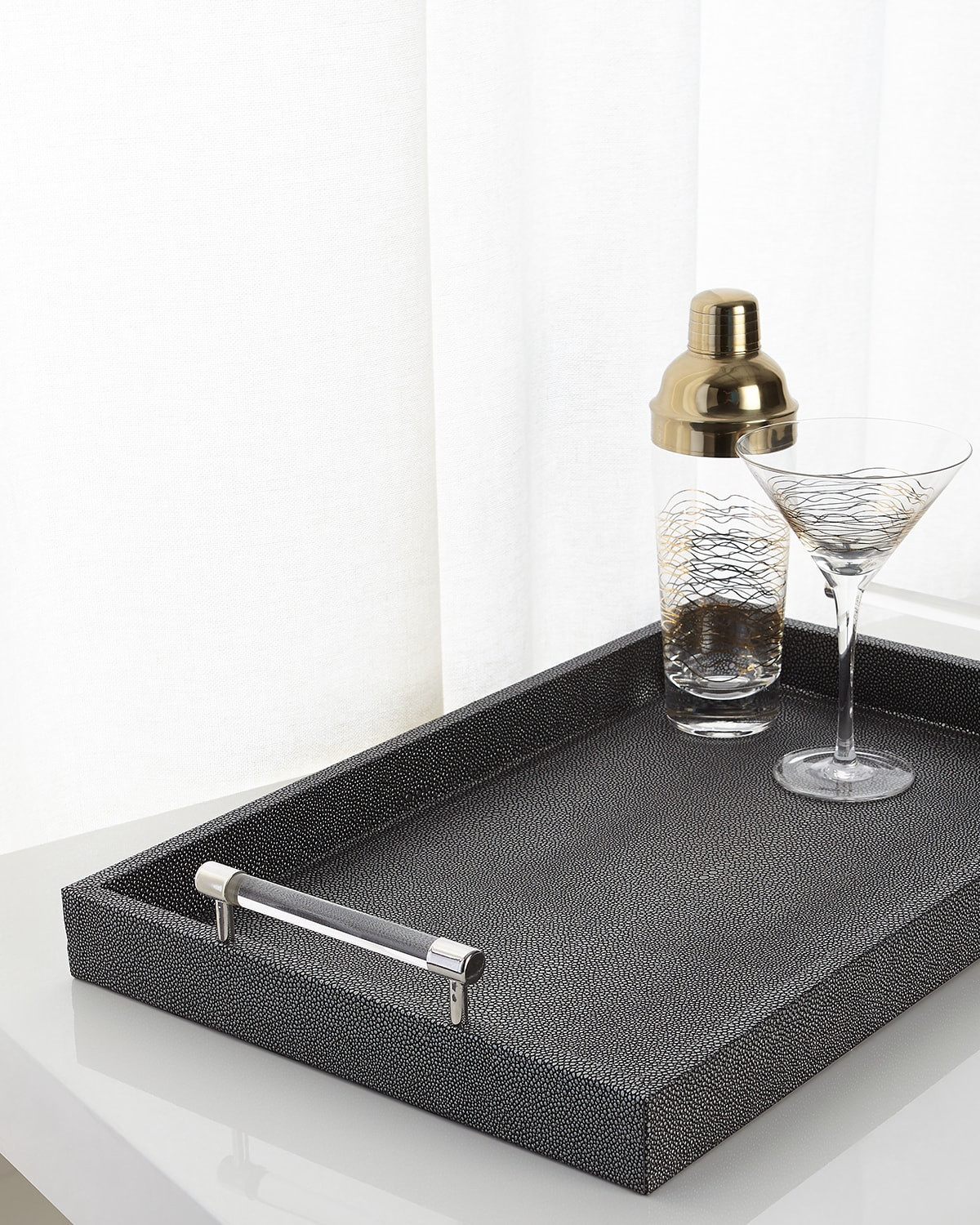 Shagreen Tray, 22"L | Horchow