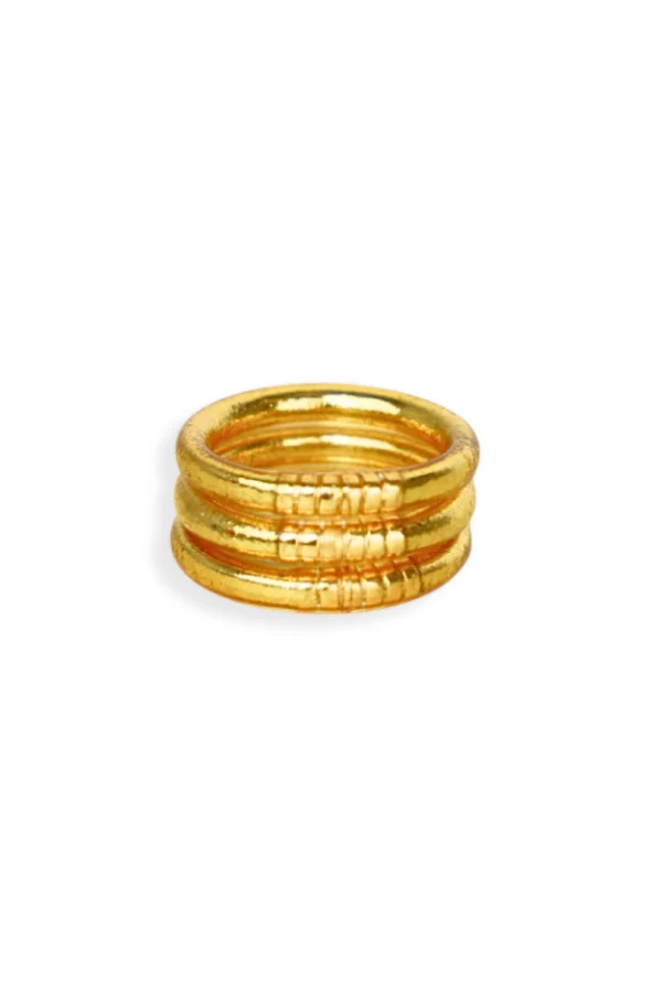 BudhaGirl Aura Gold All Weather Set of 3 Rings 7 | The Willow Tree