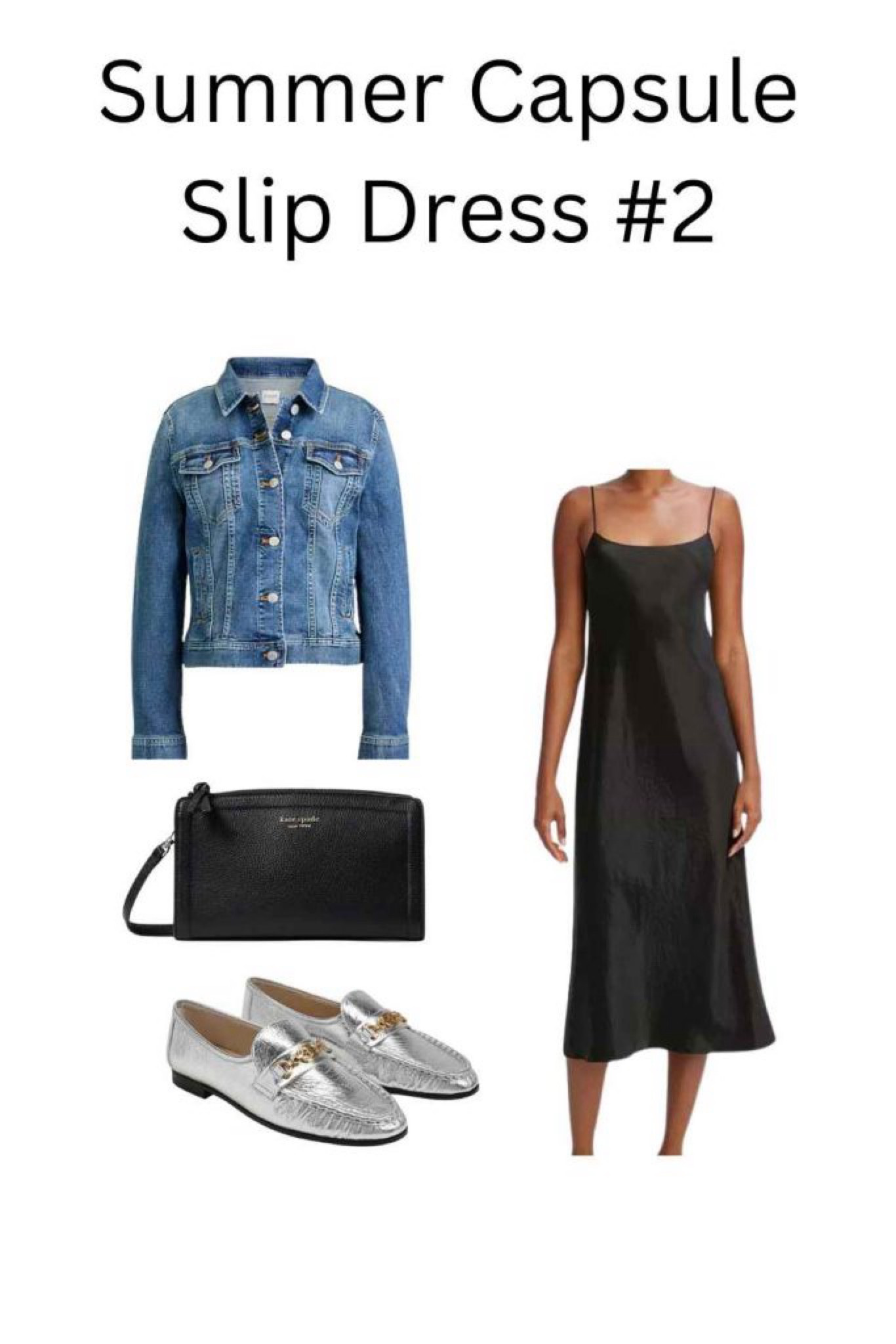 Great casual slip dress look. Perfect for Sunday brunch! Take the slip dress and pop on the perfect jean jacket. Then add silver loafers and a black crossbody bag! Done ✅!

I am thrilled to show you 50 casual, classic, chic, summer outfits from my summer capsule wardrobe 2024! 
This is the link for the post to show you the items and how to enjoy them to the fullest: Summer Capsule Wardrobe 2024: 17 More Easy, Smart Casual Summer Outfits for You to Enjoy and Maybe Even Copy! - Dr. Julie's Fun Life
Please follow my blog at: drjuliesfunlife.com for fun, fashion, family, and food!❤️Thank you!

#LTKSummerSales #LTKOver40 #LTKShoeCrush